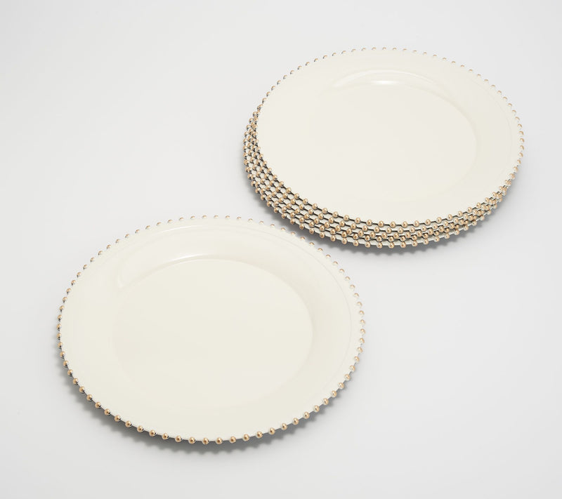 Designing Dining Set of (6) 13" Beaded Edge Chargers — View 5
