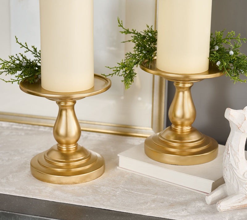 Set of 2 7" Pedestal Candle Holders by Valerie — View 20