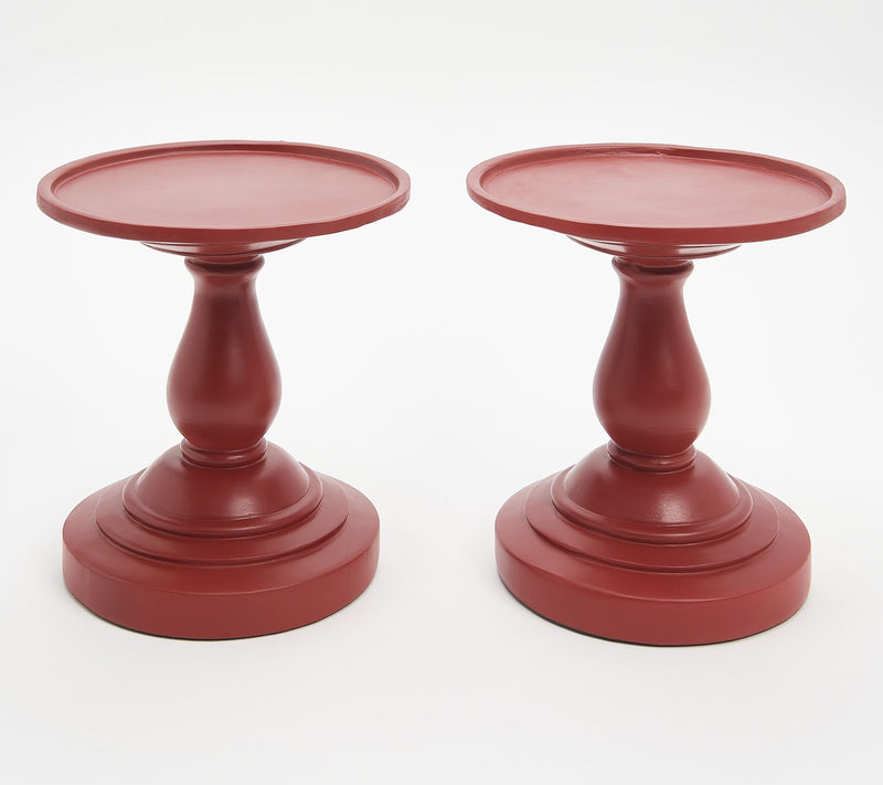 Set of 2 7" Pedestal Candle Holders by Valerie — View 21