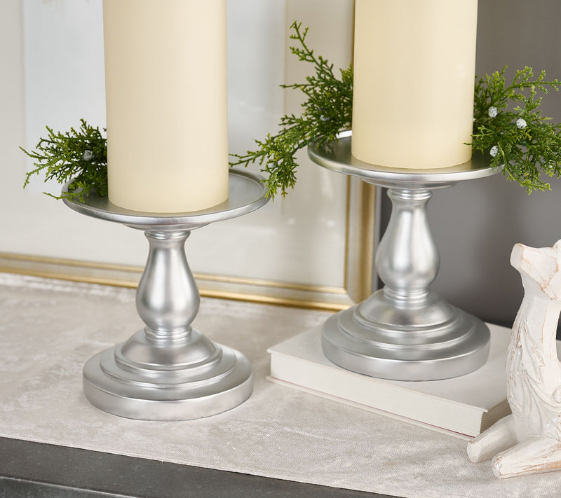 Set of 2 7" Pedestal Candle Holders by Valerie — View 22