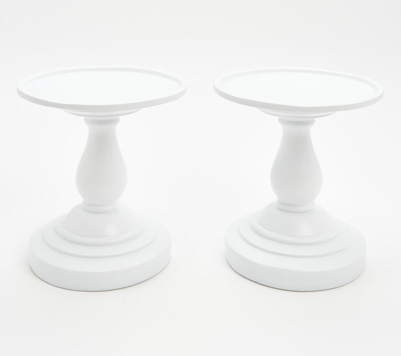 Set of 2 7" Pedestal Candle Holders by Valerie — View 23