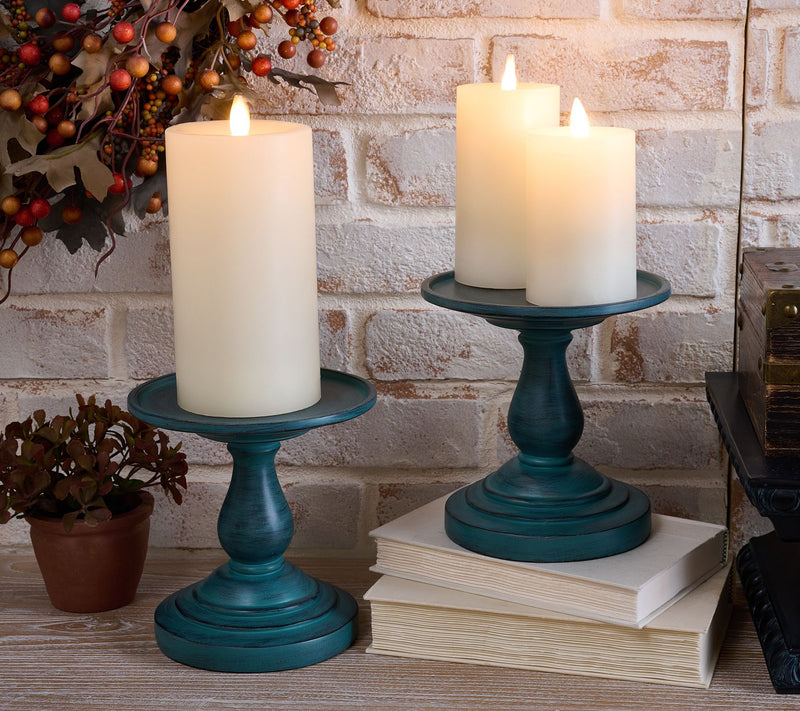 Set of 2 7" Pedestal Candle Holders by Valerie — View 11
