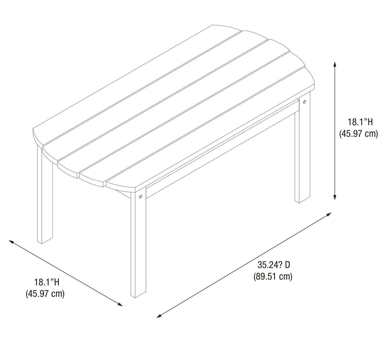Linon Home Outdoor Silas Adirondack Coffee Table — View 8