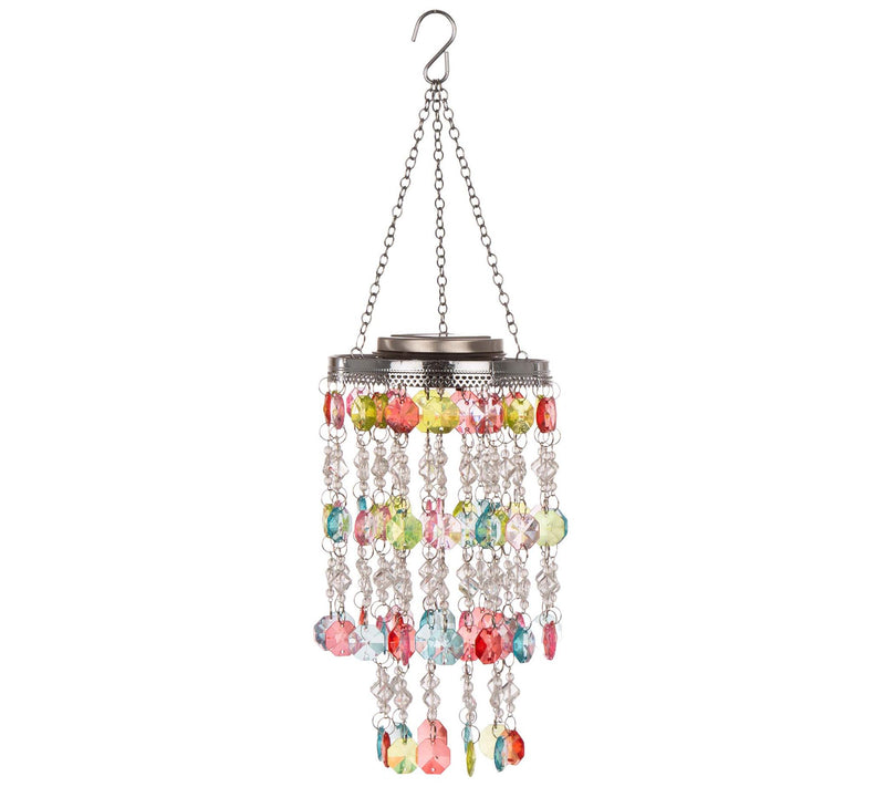 Glitzhome Solar LED Lighted Jewel Beaded Wind C hime-Multi — Main view