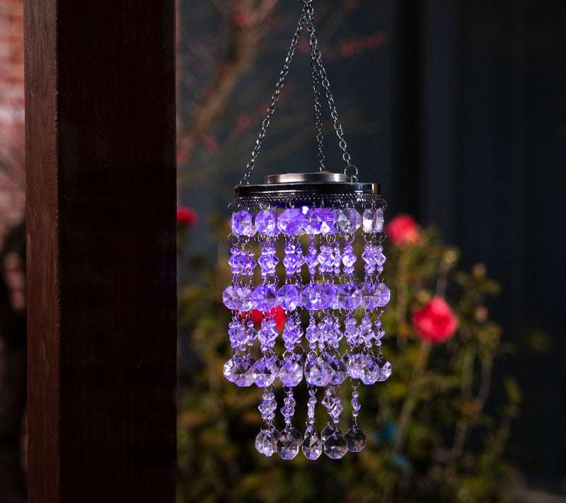 Glitzhome Solar LED Lighted Jewel Beaded Wind C hime-Classic — View 6