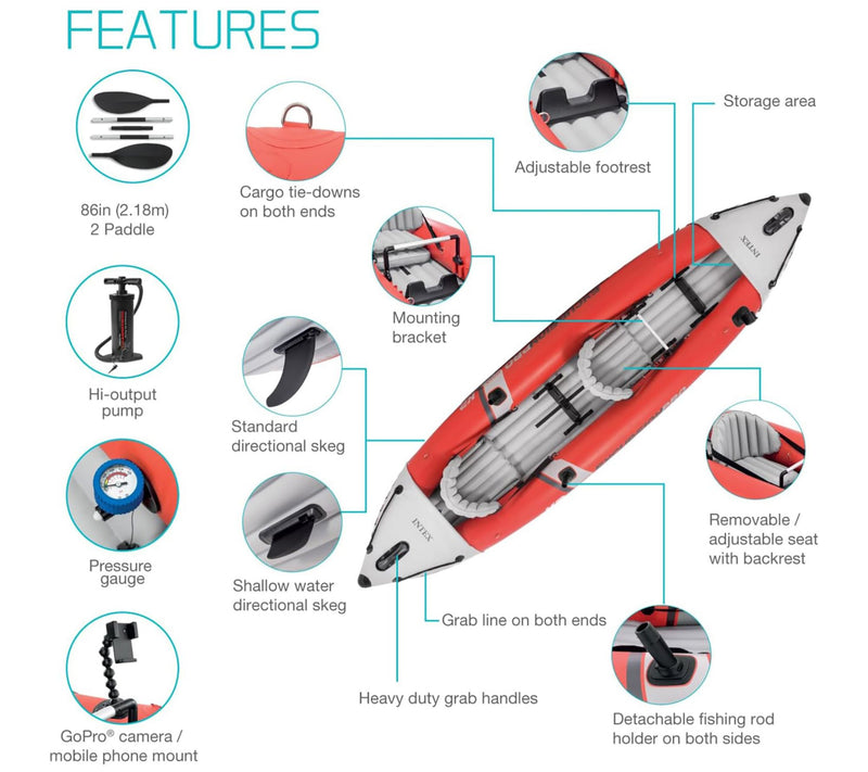 Intex Excursion Pro K2 Kayak — View 5