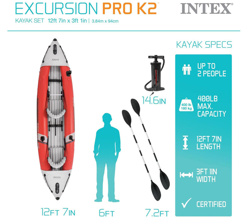 Intex Excursion Pro K2 Kayak — View 7