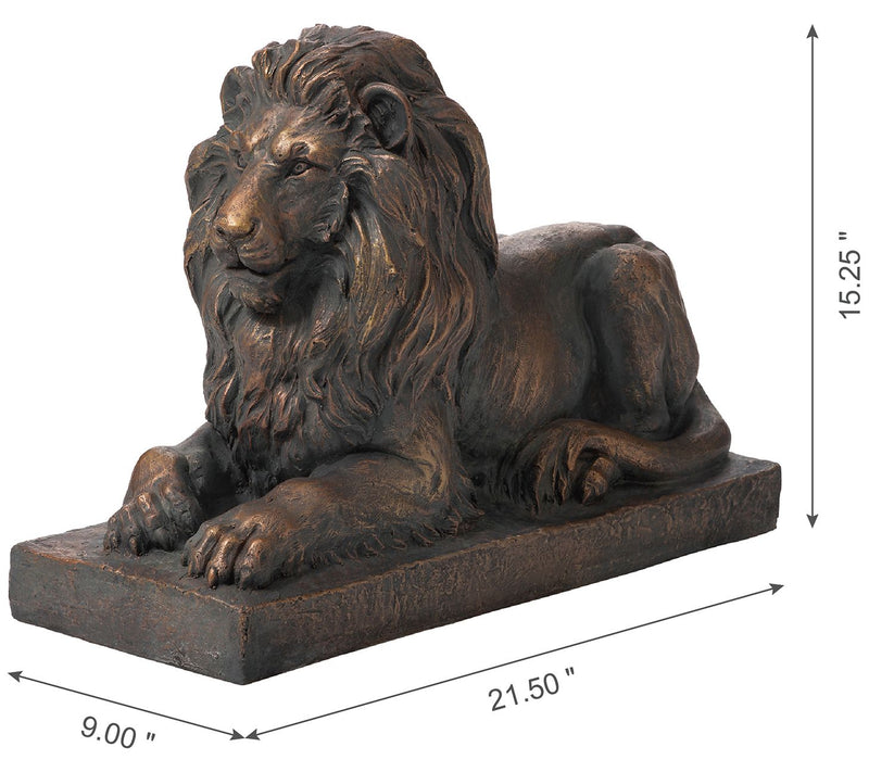 Glitzhome Majestic King Lying Lion Lawn Garden Statue — View 6