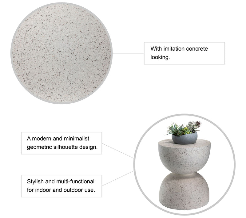 Glitzhome Terrazzo Garden Stool or Plant Standr Accent Table — View 12