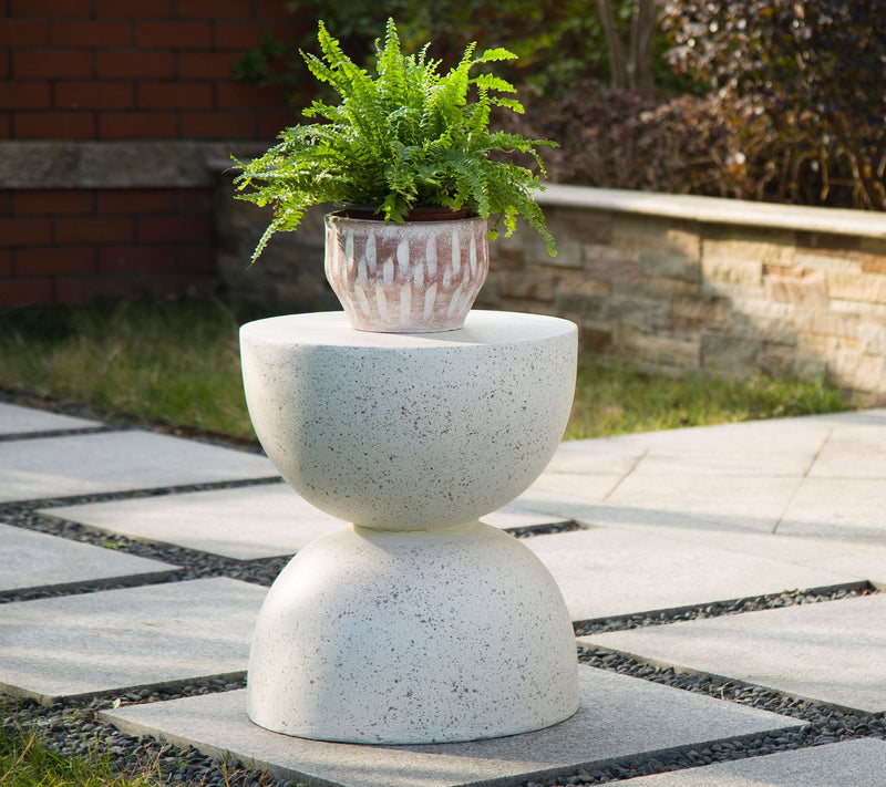 Glitzhome Terrazzo Garden Stool or Plant Standr Accent Table — View 13