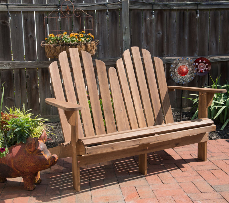 Linon Home Outdoor Silas Adirondack Double Bench — View 8