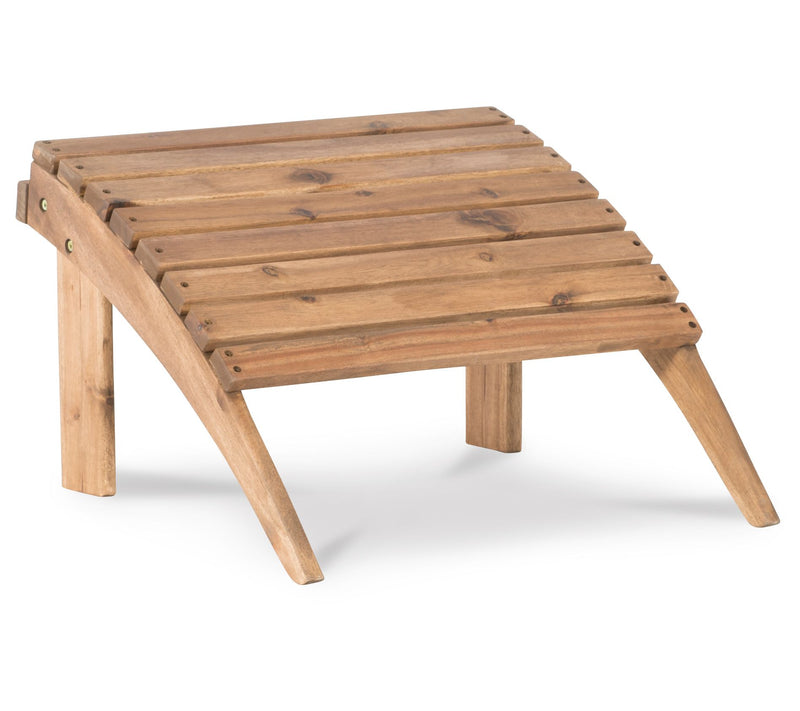 Linon Outdoor Teak Adirondack Foot Rest/Ottoman — Main view
