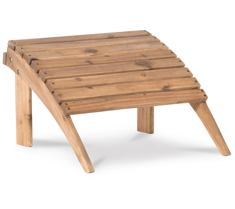 Linon Outdoor Teak Adirondack Foot Rest/Ottoman — View 3