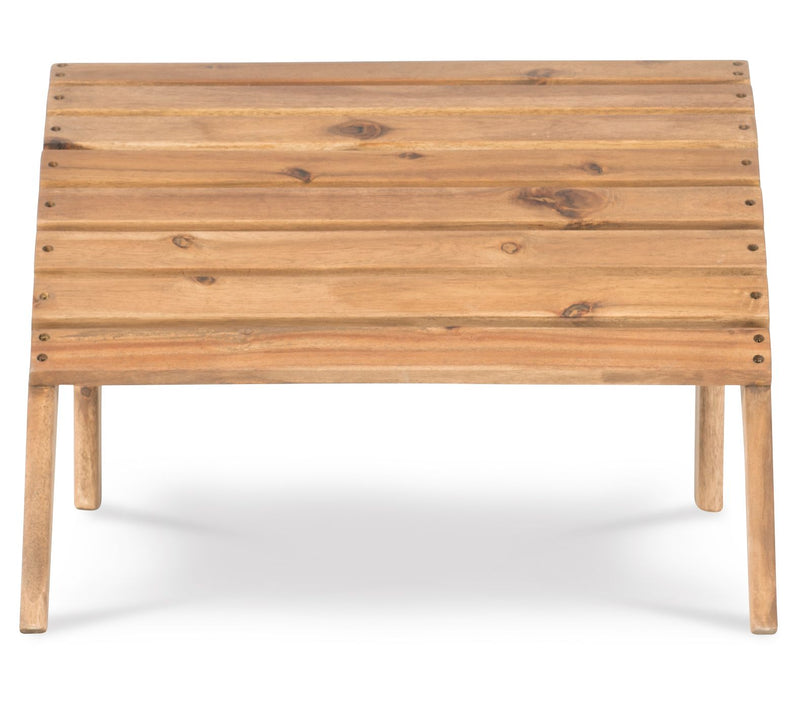 Linon Outdoor Teak Adirondack Foot Rest/Ottoman — View 4