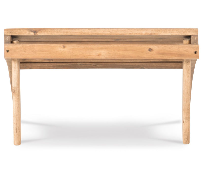 Linon Outdoor Teak Adirondack Foot Rest/Ottoman — View 7