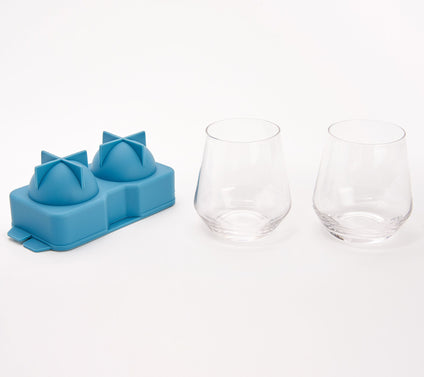 HOST S/2 Stemless Glasses with Silicone Ice Mold