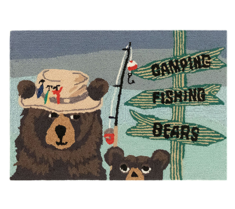 Lush Decor Frontporch Fishing Bears Rug 20" x0" — Main view