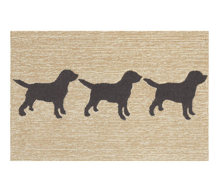 Lush Decor Frontporch Doggies Rug Black 24" x6"