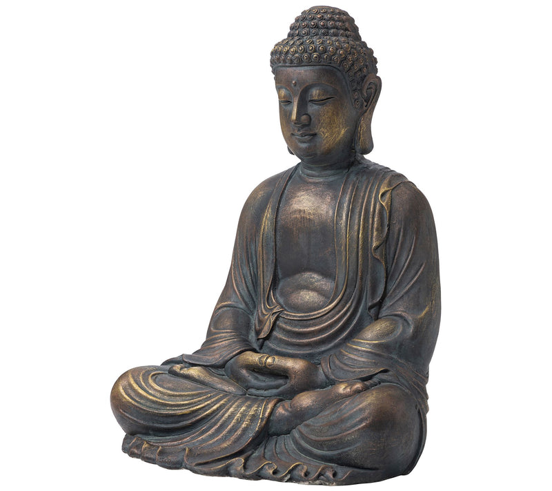 Glitzhome Meditating Zen Buddha Lawn Garden Statue - Large — View 7