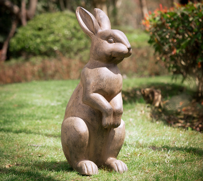 Glitzhome Sweet Standing Bunny Lawn Garden Statue — View 4