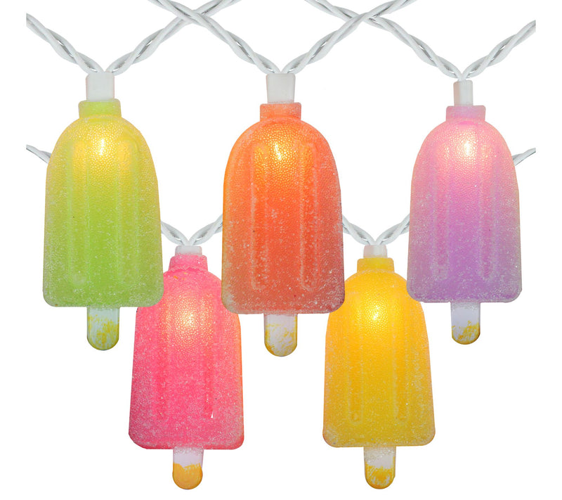 Northlight 10 Vibrant Colored Sugared Ice Pop Patio Light Set — View 3