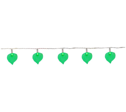 Northlight 10-Count Green Leaf Patio Novelty Liht Set 6ft