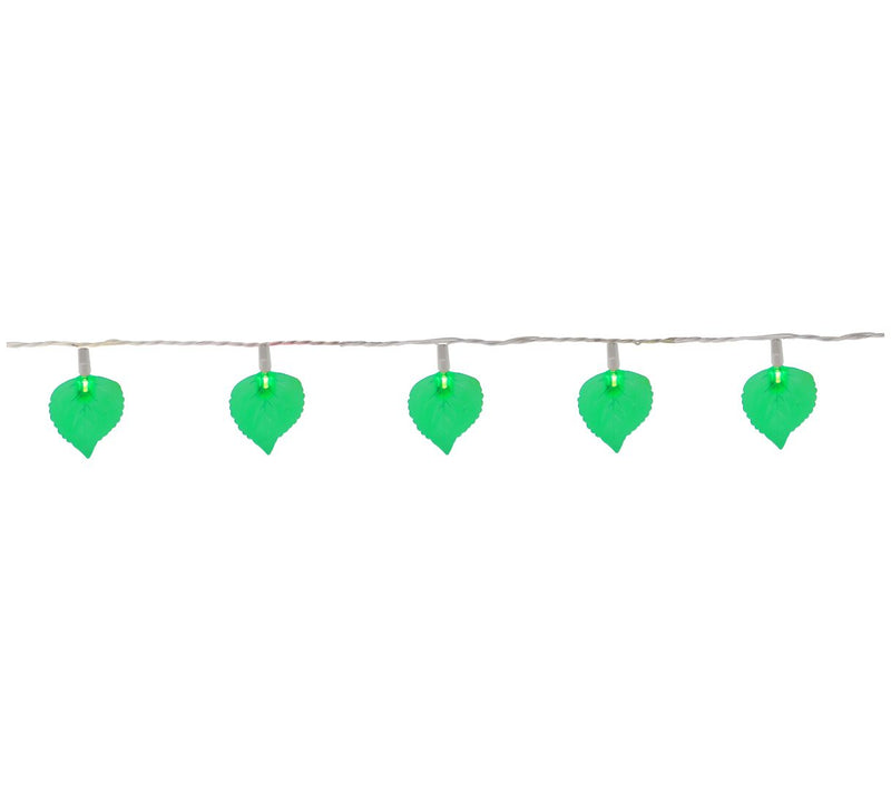Northlight 10-Count Green Leaf Patio Novelty Liht Set 6ft — Main view