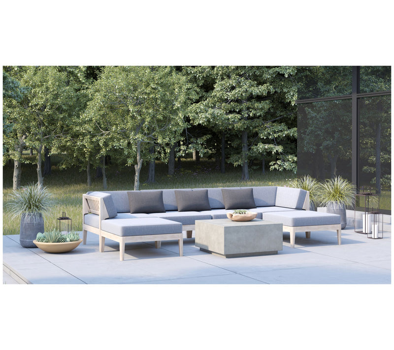 Linon Home Outdoor Gables Natural Square Cushio n Ottoman — View 5