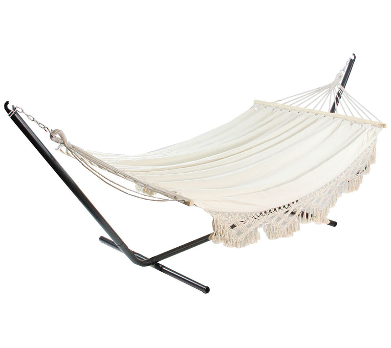 Northlight 78" Beige Macrame Hammock — Main view