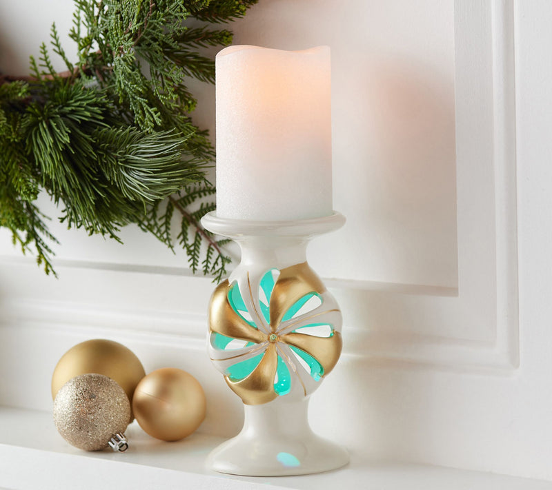 Lightscapes Peppermint Pedestal with Lightscapes Candle — View 10