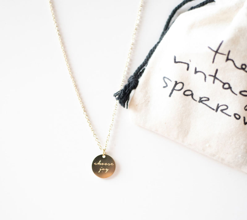 The Vintage Sparrow Choose Joy 17" 14K Plated Pendant Necklace — View 4