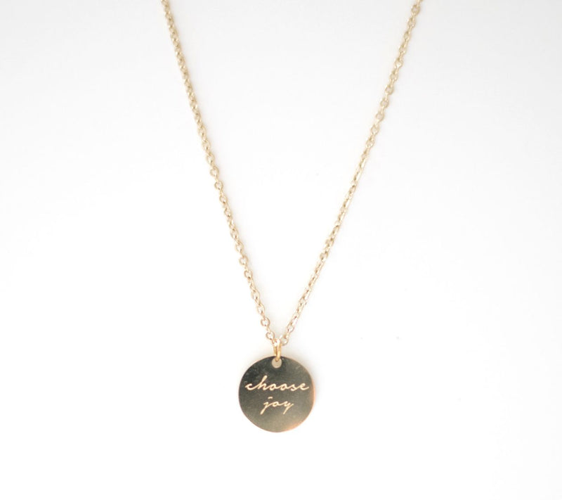 The Vintage Sparrow Choose Joy 17" 14K Plated Pendant Necklace — Main view