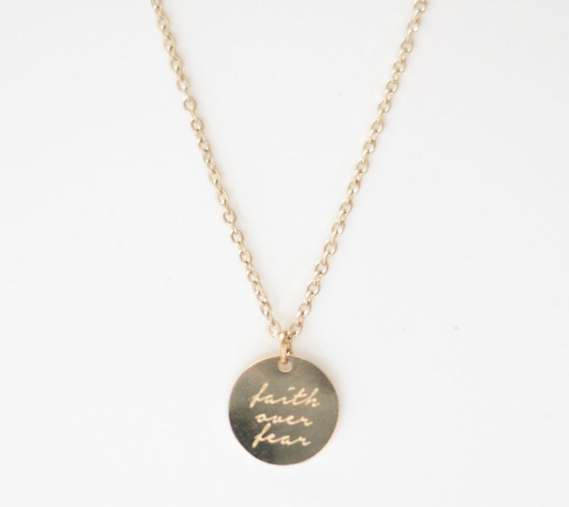 The Vintage Sparrow Faith Over Fear 17" 14K Pla ted Necklace — View 3