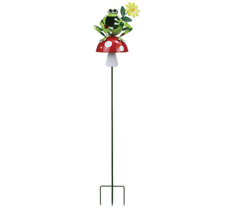 SVD 41" Froggy Mushroom Solar Garden Stake — Main view