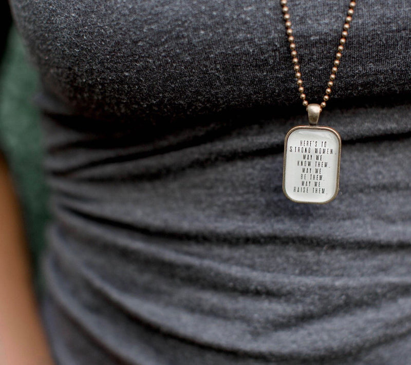 The Vintage Sparrow Strong Woman 30" Brass Pendant Necklace — View 5