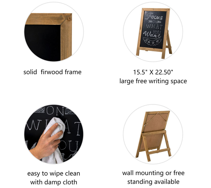 Glitzhome Farmhouse Hanging or Standing Chalkbo ard — View 10