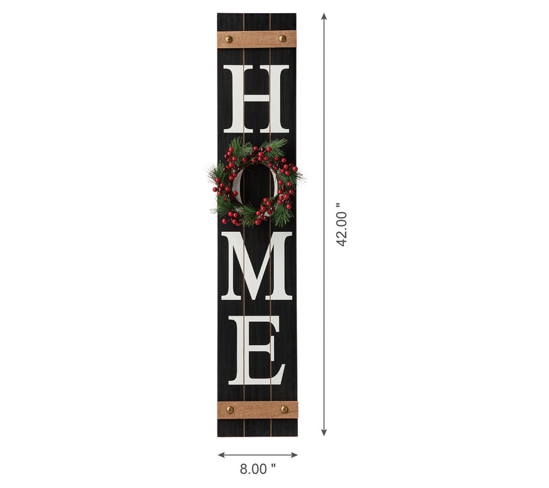 Glitzhome Home Sign with Spring, Fall, Holiday Wreaths — View 10