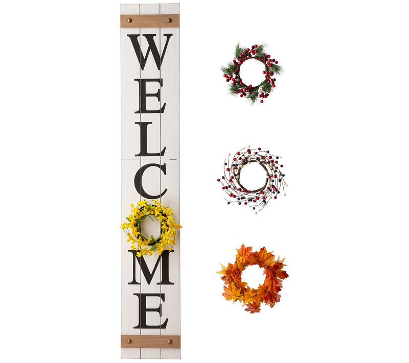 Glitzhome Welcome Patriotic, Spring, Fall, Holi day Wreath Sig — View 7