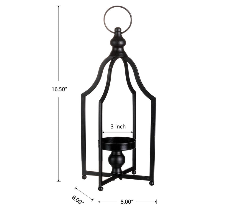 Glitzhome Modern Farmhouse Open Scroll LanternSmall — View 4