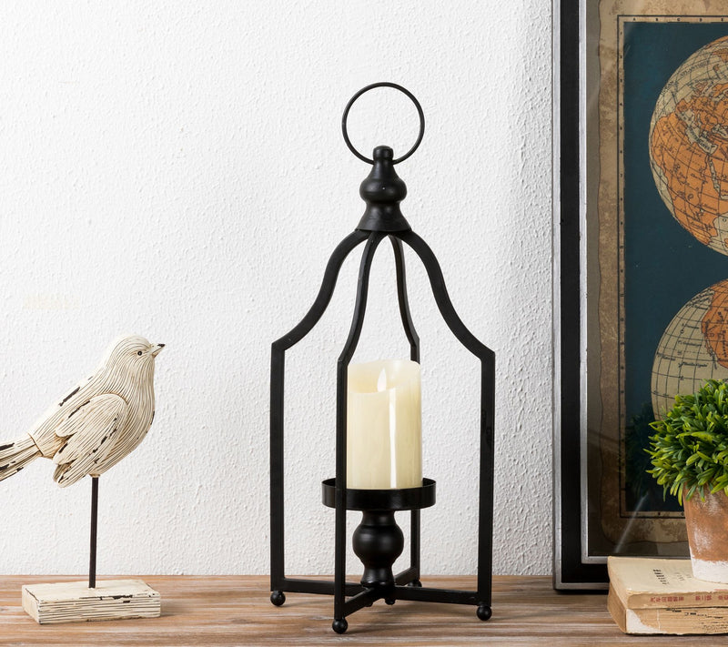 Glitzhome Modern Farmhouse Open Scroll LanternSmall — View 5