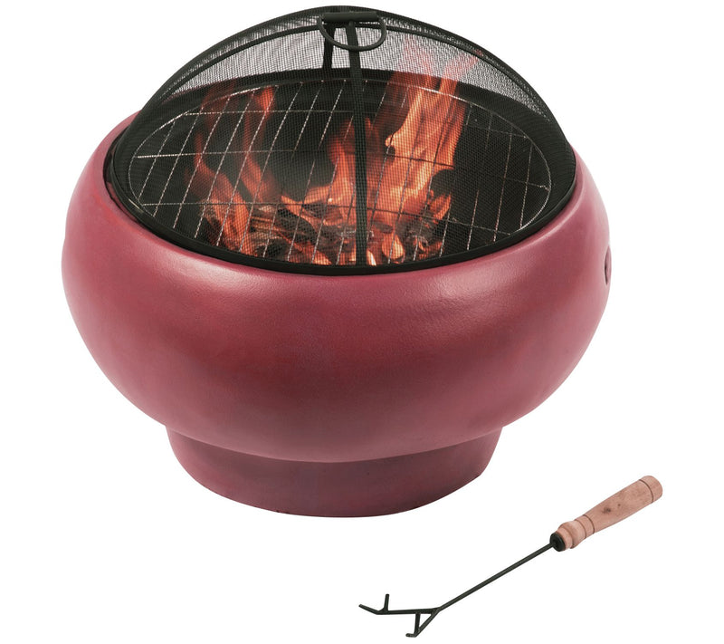 Teamson Home Outdoor 22" Round Concrete Wood Bu rning Fire Pit — Main view