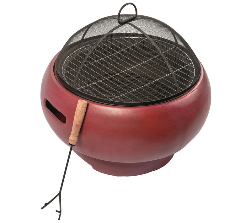 Teamson Home Outdoor 22" Round Concrete Wood Bu rning Fire Pit — View 6