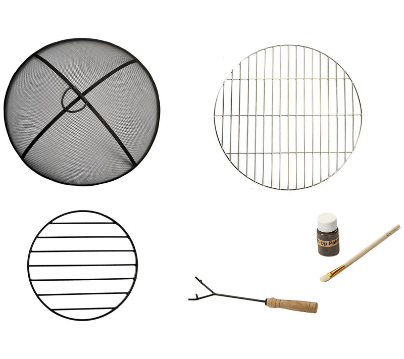 Teamson Home Outdoor 22" Round Concrete Wood Bu rning Fire Pit — View 7