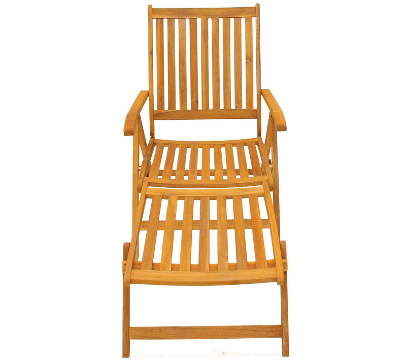 Northlight 55" Brown Acacia Wood Chaise Lounge Chair — View 4