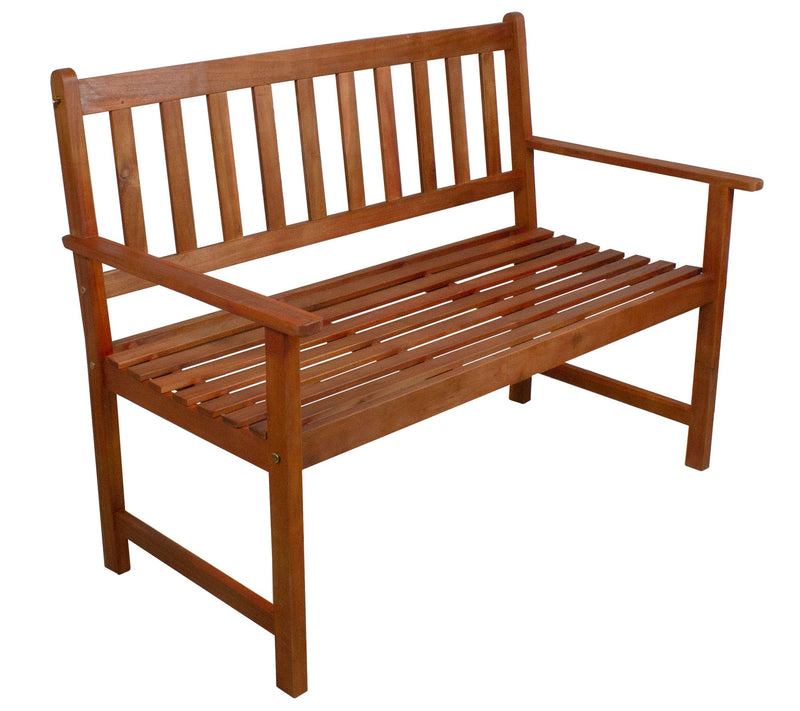 Northlight 48" Light Brown Acacia Wood Outdooratio Bench — View 4