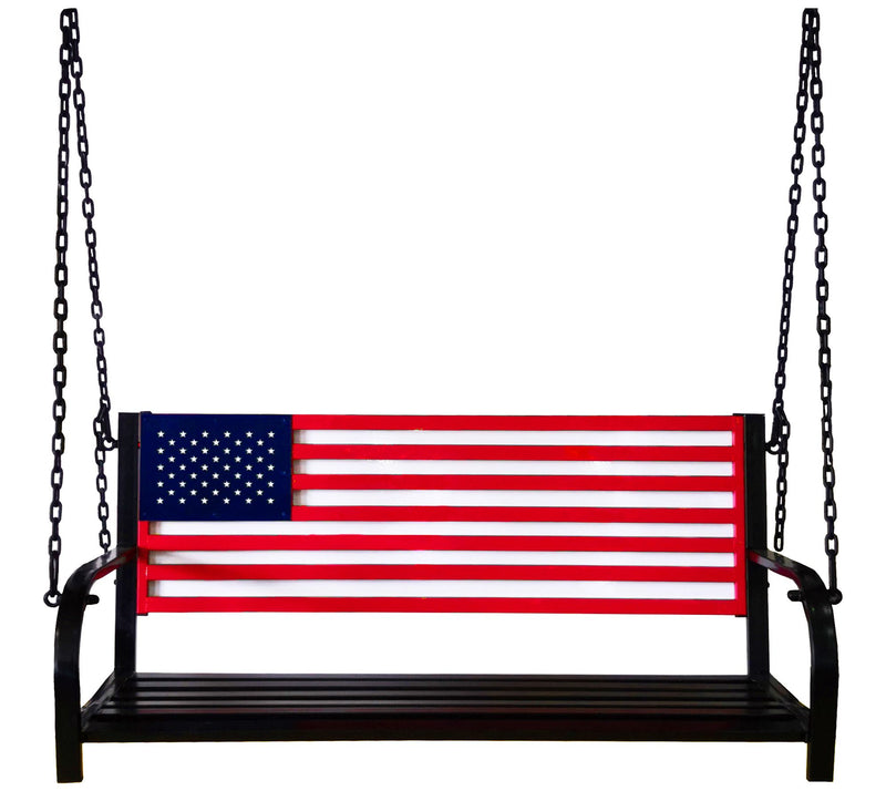 Backyard Expressions Red, White, Blue, Flag Porch Swing — Main view