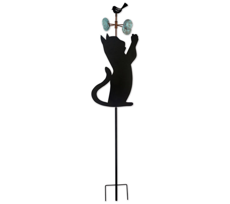Sunset Vista Designs Black Cat Silhouette Garden Stake Spinner — View 3
