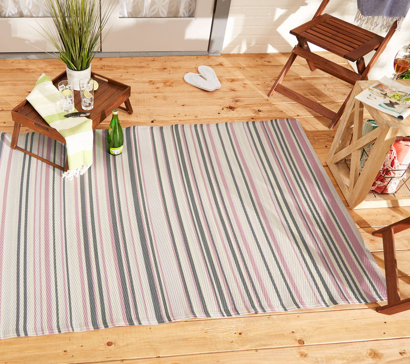 Design Imports Multi Tone Stripe Outdoor Rug 4' x 6' — View 12