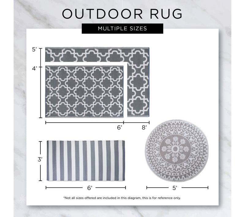 Design Imports Multi Tone Stripe Outdoor Rug 4' x 6' — View 10
