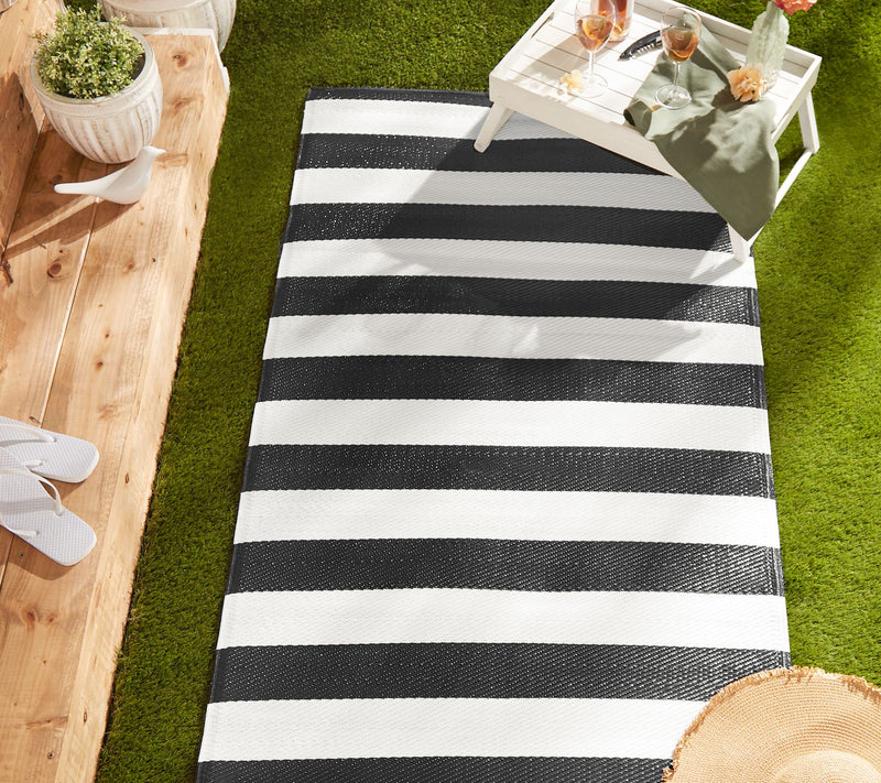 Design Imports Stripe Outdoor Rug 5' x 8' — View 7